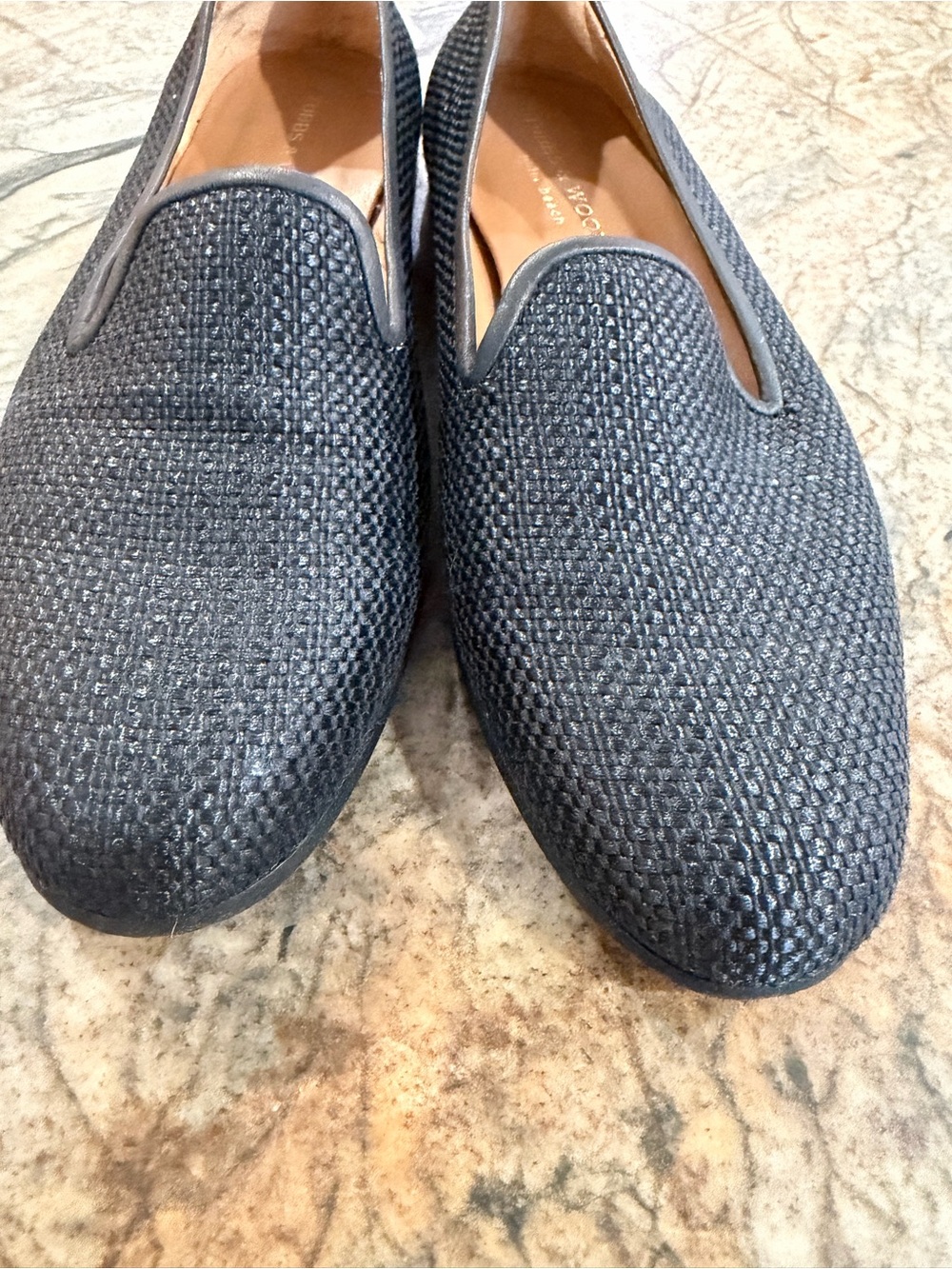Stubbs & Wootton Raffia Noir Slipper Black Woven Loafers - Picture 7 of 8